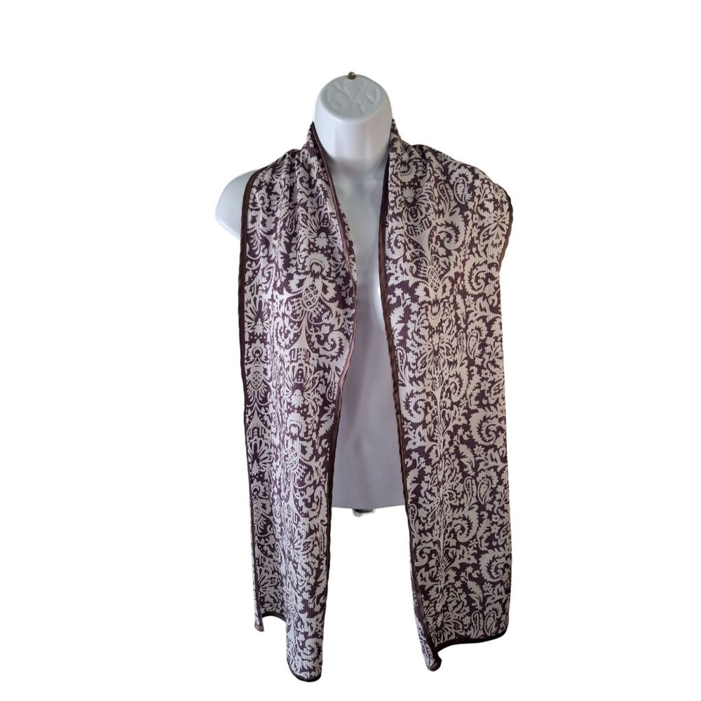 Aventura Clothing Abigail Floral Rectangle Scarf  66L 9W  Black Plum Cottagecore
